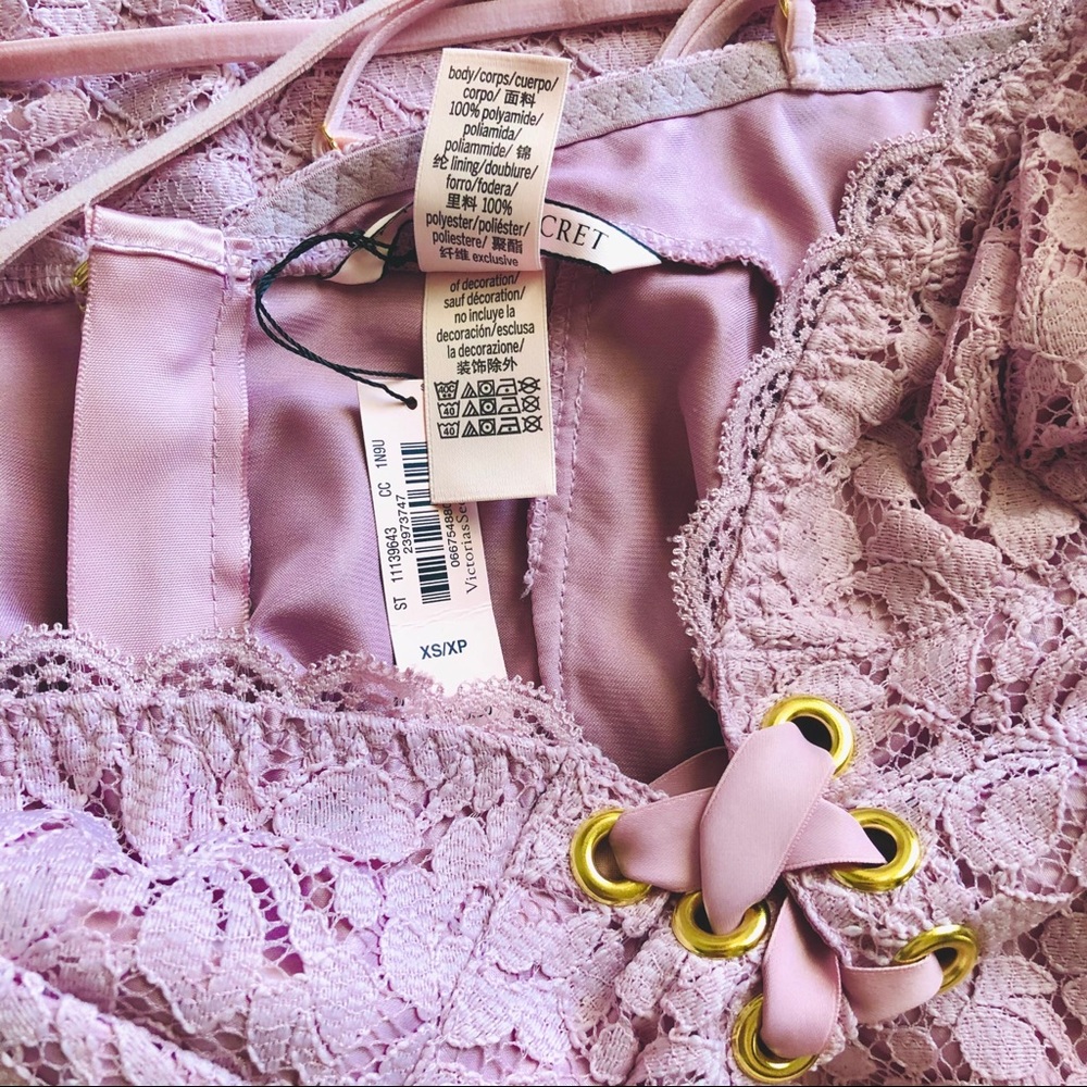 Victoria Secret Lilac Floral Lace Slip Night Dress - Picture 9 of 9